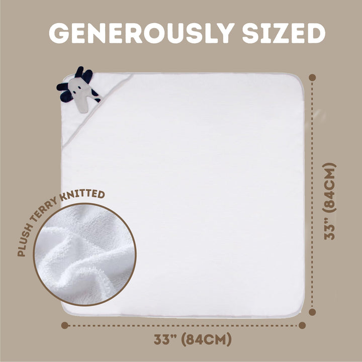Mother's Choice Baby Towels 100% Organic Cotton Butterfly Hooded Design, Oeko-TEX Certified, Ultra-Soft Absorbent Hooded Bath Towel for Newborn Girls, (Butterfly)