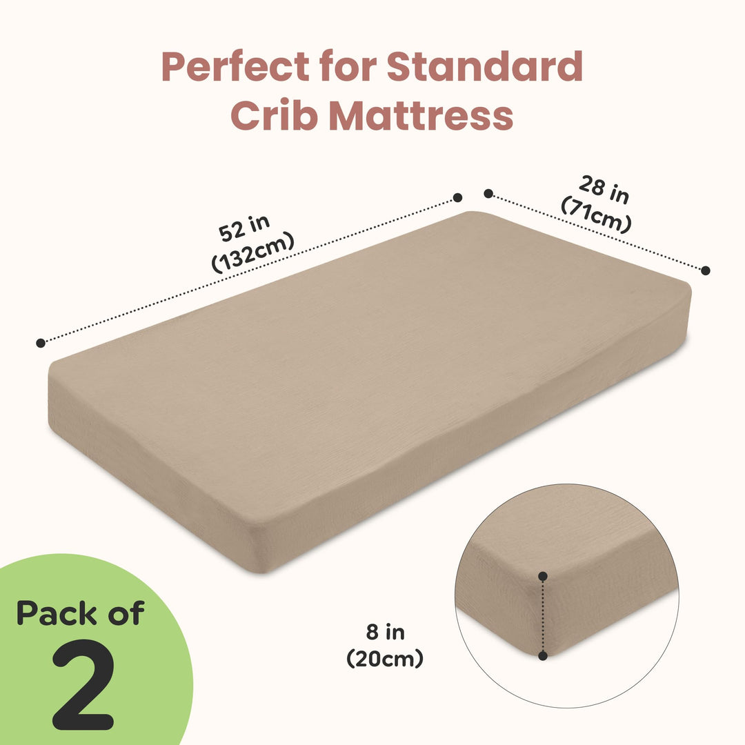 100% Organic Cotton Muslin Baby Bassinet Baby Sheet 33 X 17 Inch Soft Breathable Lightweight Stretchable Bed Sheet 2 Pack Gentle On Skin Durable Snug Fit Sheet for Newborn Bassinet Mattress