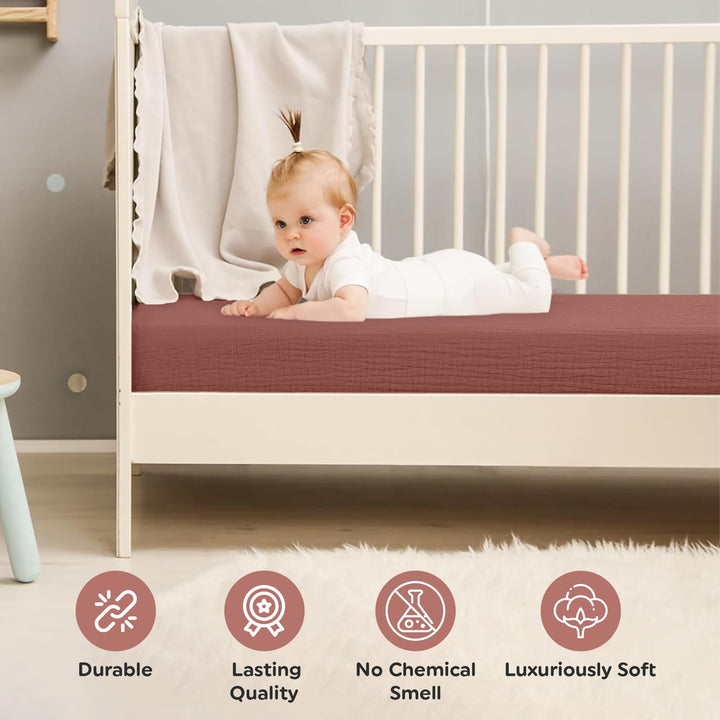 100% Organic Cotton Muslin Baby Bassinet Baby Sheet 33 X 17 Inch Soft Breathable Lightweight Stretchable Bed Sheet 2 Pack Gentle On Skin Durable Snug Fit Sheet for Newborn Bassinet Mattress