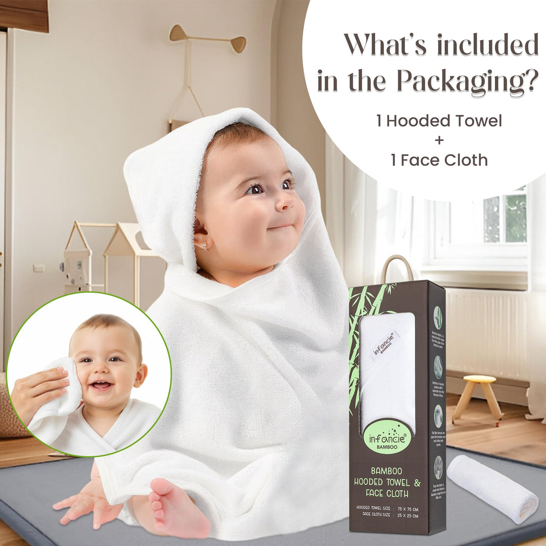 Infancie Premium Bamboo Baby Hooded Towel For Infant