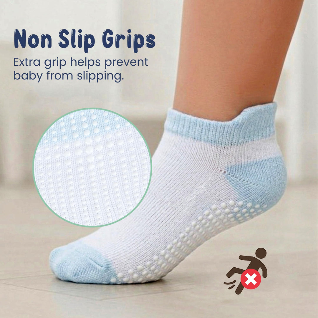Mother's Choice Organic Cotton Socks For Toddler Boys Girls - Breathable, Non Slip Toddler Socks 2t-3t-4t-5t,