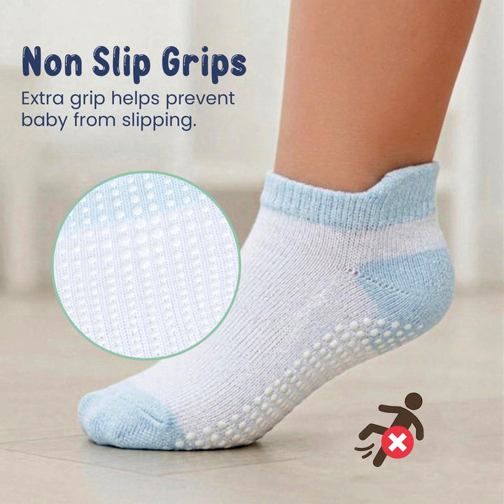 Mother's Choice Organic Cotton Socks For Toddler Boys Girls - Breathable, Non Slip Toddler Socks 2t-3t-4t-5t,