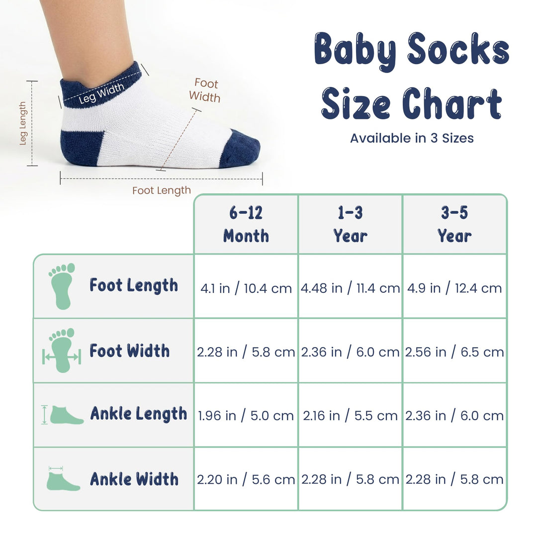 Mother's Choice Organic Cotton Socks For Toddler Boys Girls - Breathable, Non Slip Toddler Socks 2t-3t-4t-5t,