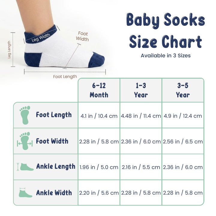 Mother's Choice Organic Cotton Socks For Toddler Boys Girls - Breathable, Non Slip Toddler Socks 2t-3t-4t-5t,