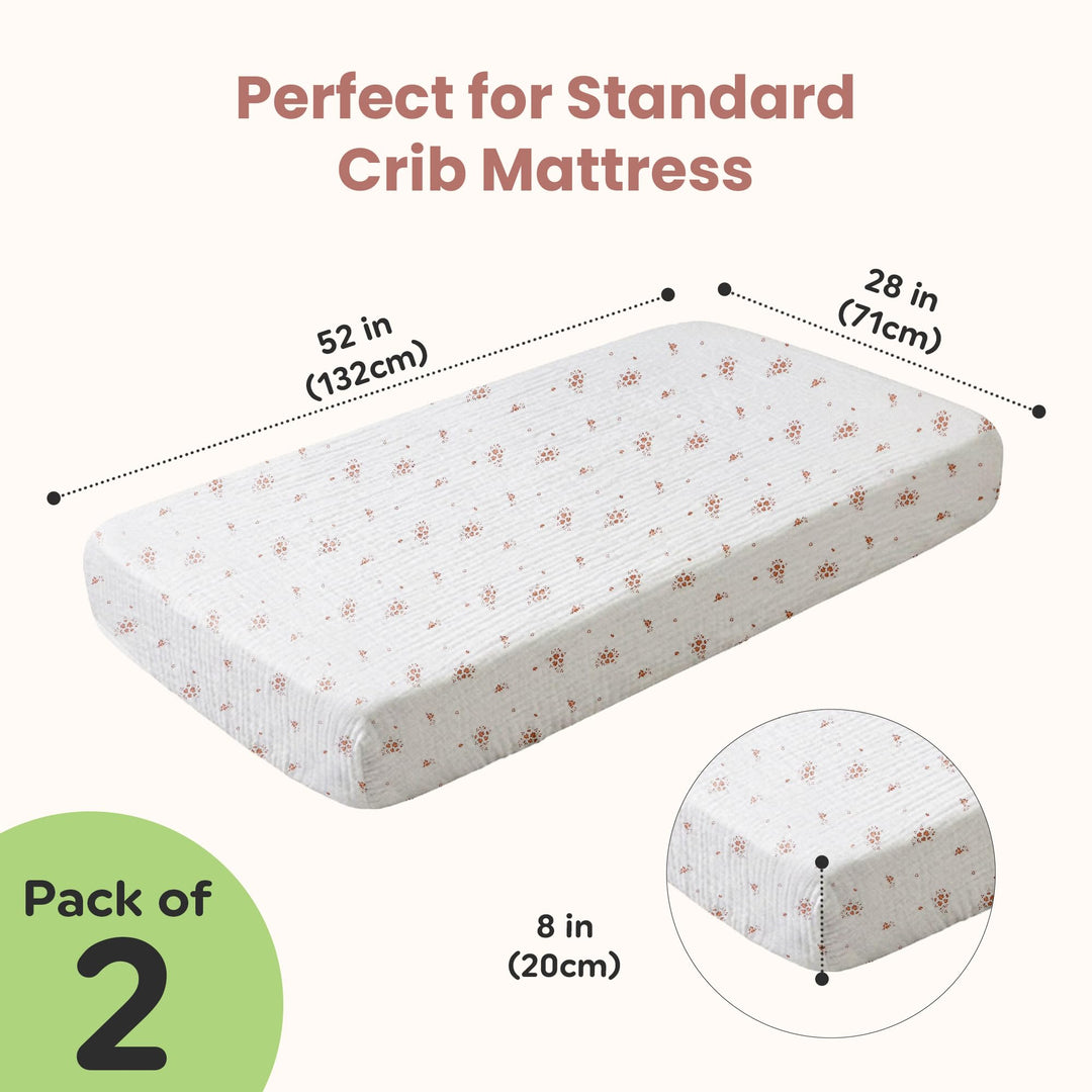 100% Organic Cotton Muslin Baby Bassinet Baby Sheet 33 X 17 Inch Soft Breathable Lightweight Stretchable Bed Sheet 2 Pack Gentle On Skin Durable Snug Fit Sheet for Newborn Bassinet Mattress