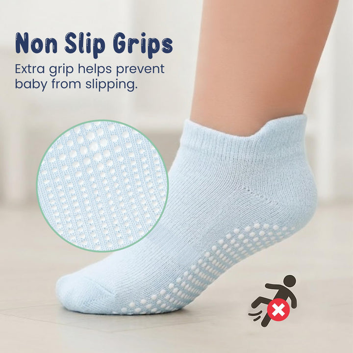 Mother's Choice Organic Cotton Socks For Toddler Boys Girls - Breathable, Non Slip Toddler Socks 2t-3t-4t-5t,