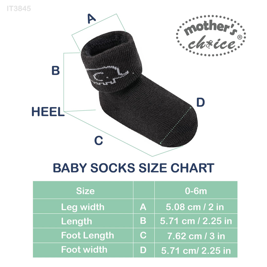 Mother's Choice Organic Cotton Baby Socks, 12 Pairs, Unisex 0-6 Months - Soft, Hypoallergenic Newborn & Infant Socks - Baby Girl & Boy Gifts
