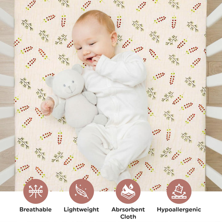 100% Organic Cotton Muslin Baby Bassinet Baby Sheet 33 X 17 Inch Soft Breathable Lightweight Stretchable Bed Sheet 2 Pack Gentle On Skin Durable Snug Fit Sheet for Newborn Bassinet Mattress