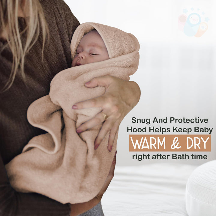 Infancie Organic Cotton Low-Twist Woven Hooded Baby Towels