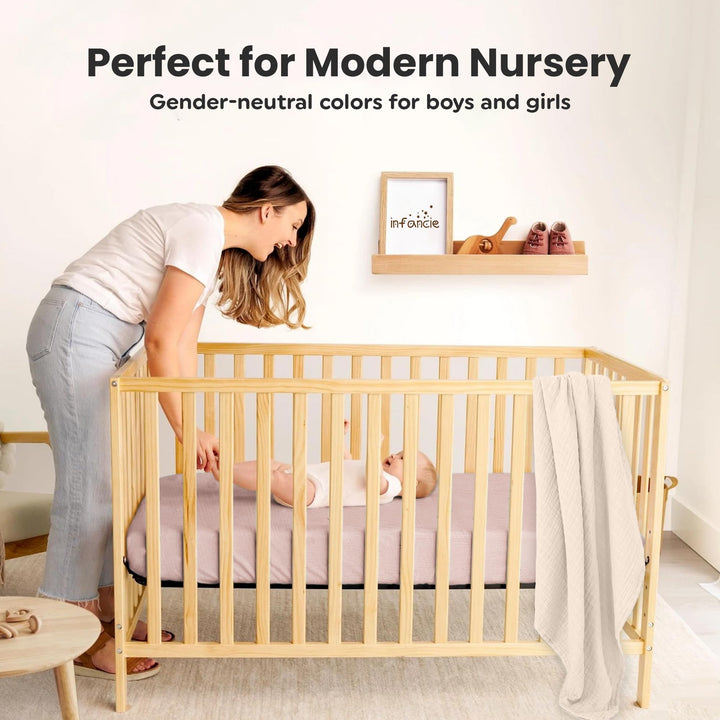 Infancie Organic Cotton Muslin Crib Sheets (Set of 2)