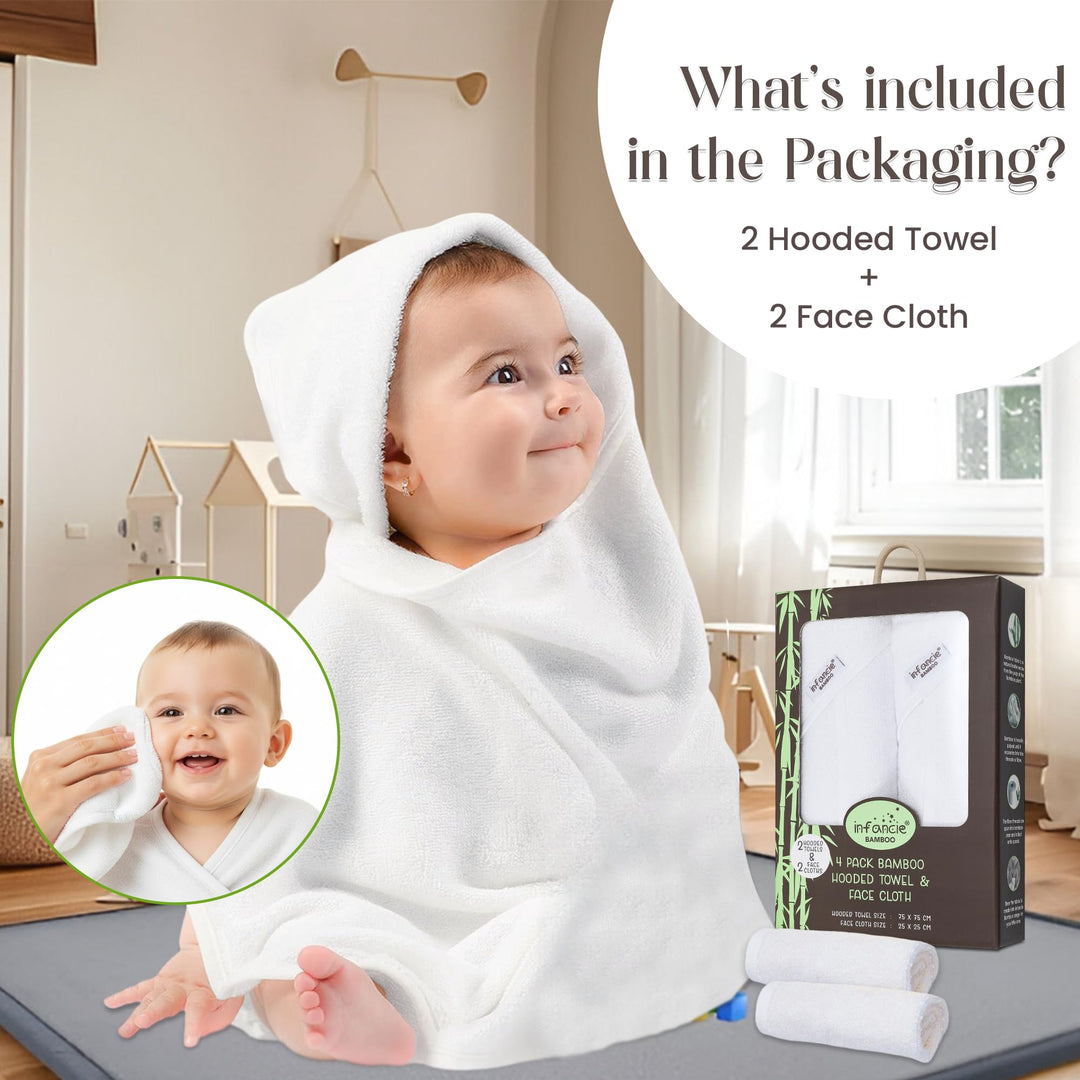 Infancie Premium Bamboo Baby Hooded Towel For Infant