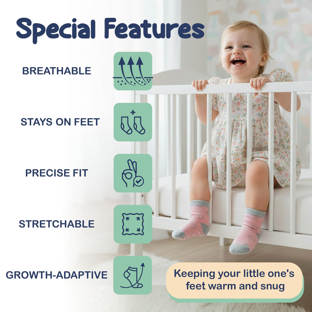 Mother's Choice Organic Cotton Baby Socks Infant 0-6 Months - 12 pairs Soft, Cozy, and Gentle Newborn Socks for Girls & Boys, Perfect Baby Registry for Everyday Wear, and Infant Comfort