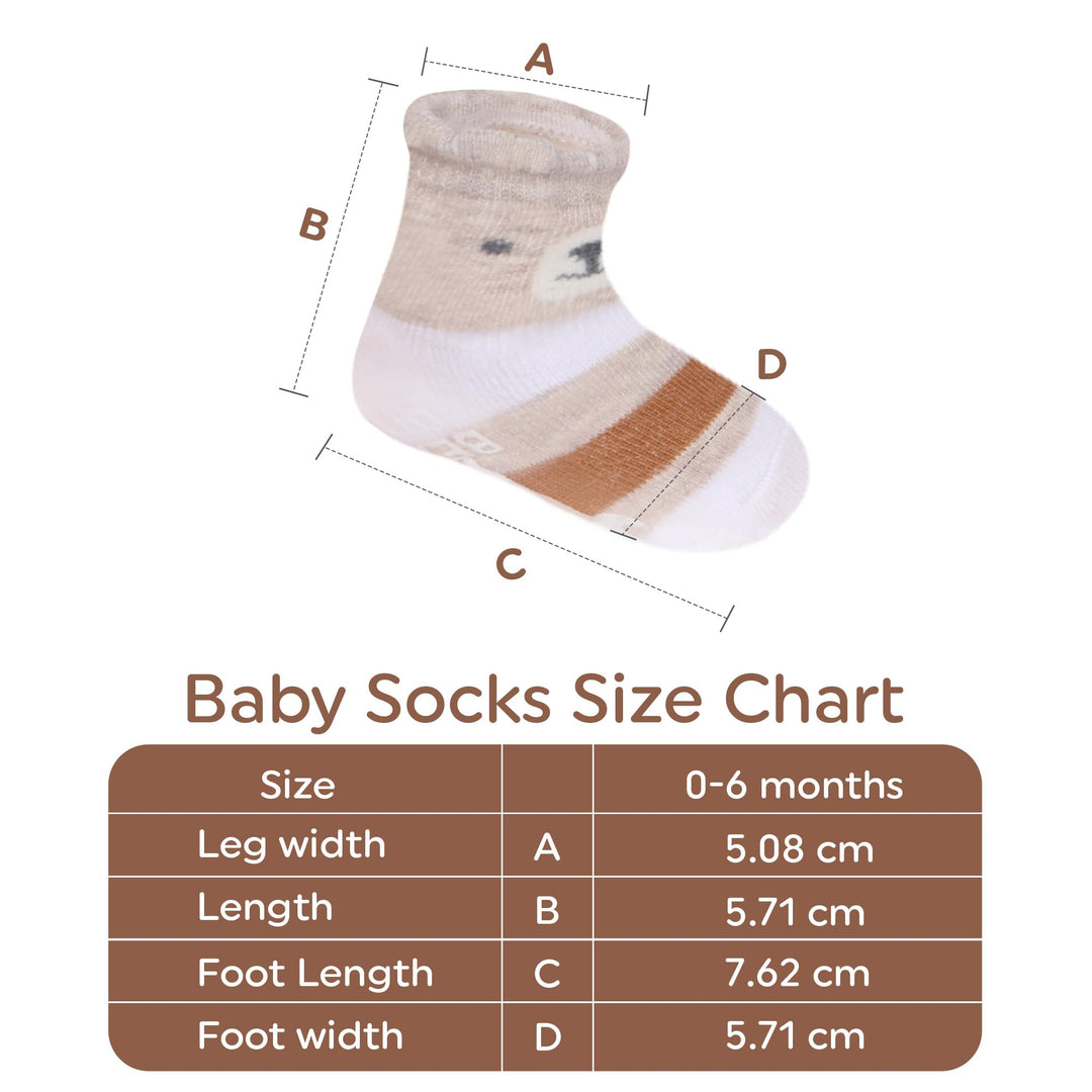 Infancie Organic Cotton Baby Socks with Gripper 0-6 Months | 8 Pairs