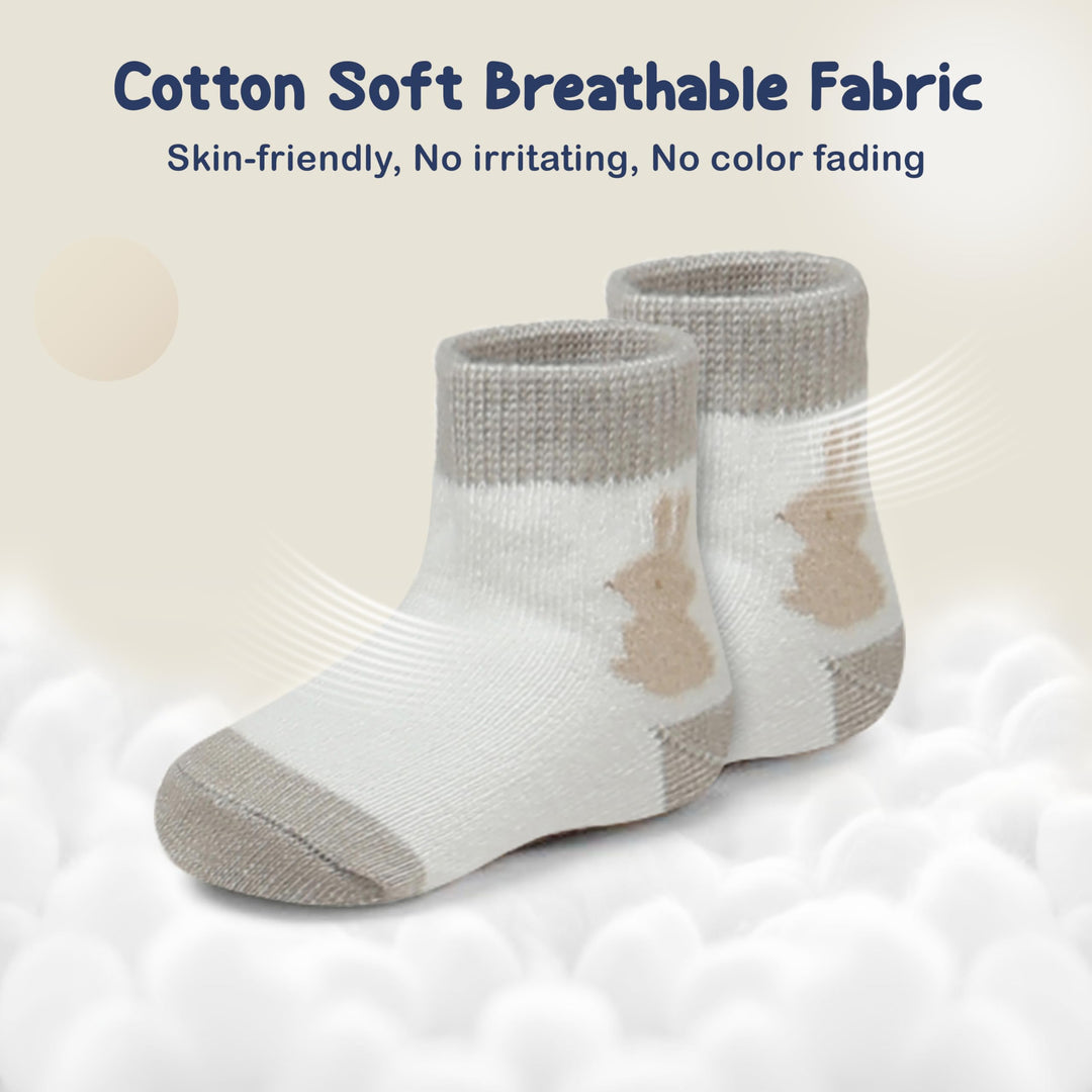 Mother's Choice Organic Cotton Baby Socks 0-6 Months, 12 Pairs Unisex - Soft & Hypoallergenic Baby Girl & Boys Socks (US, Age, 0 Months, 6 Months, Brown,Gray,White)