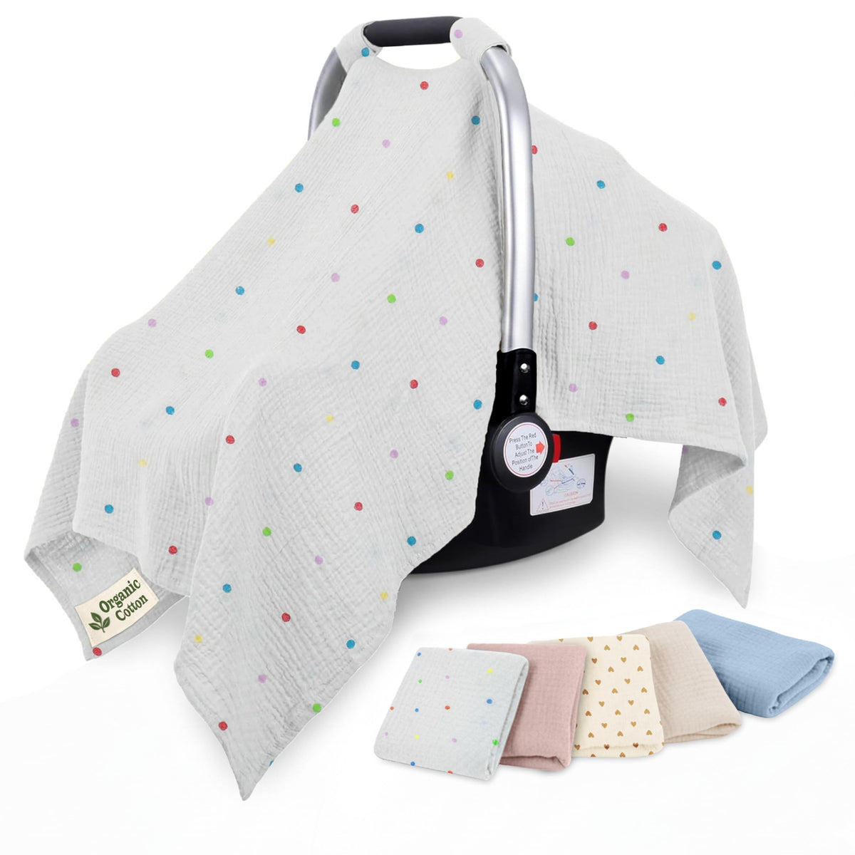 Organic Muslin Cotton Car Seat Cover