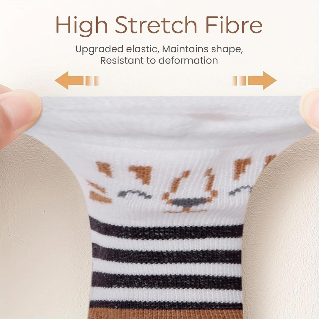 Organic Cotton 8 Pair Baby Socks 0–6 Months - Newborn Socks with Gripper - Safe Walking Non-Slip Sole, Perfect Baby Gift and Registry - Baby Socks for Boys and Girls, Newborn Essentials