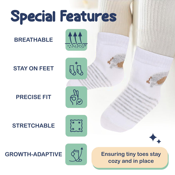 Mother's Choice Organic Cotton Baby Socks, 12 Pairs, Unisex 0-6 Months - Soft, Hypoallergenic Newborn & Infant Socks - Baby Girl & Boy Gifts