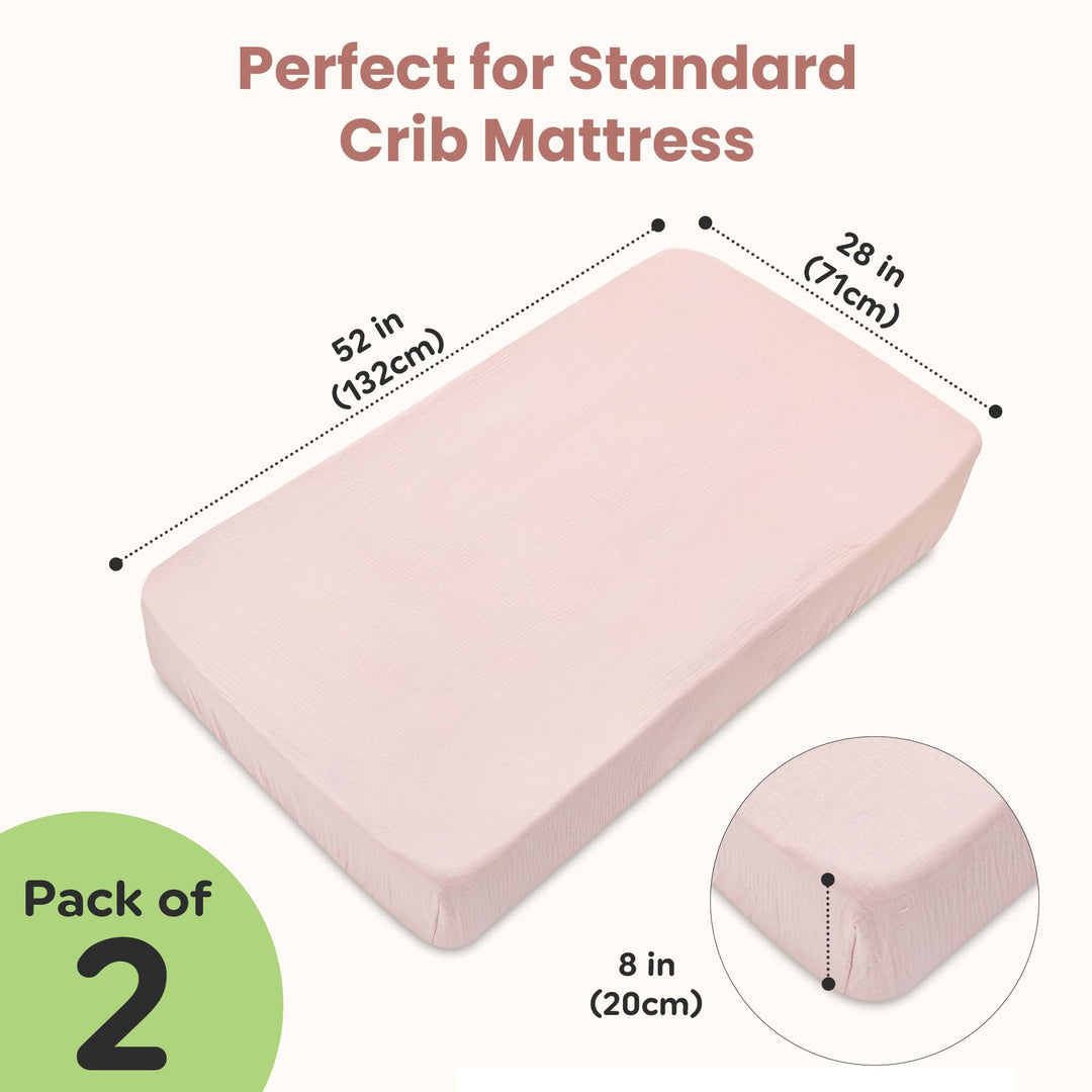 Infancie Organic Cotton Muslin Crib Sheets (Set of 2)