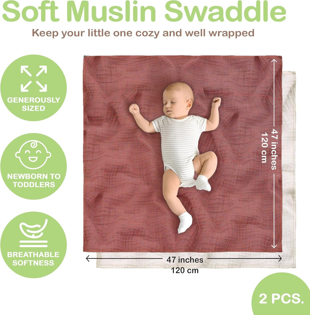 Infancie Organic Cotton Muslin Baby Blanket