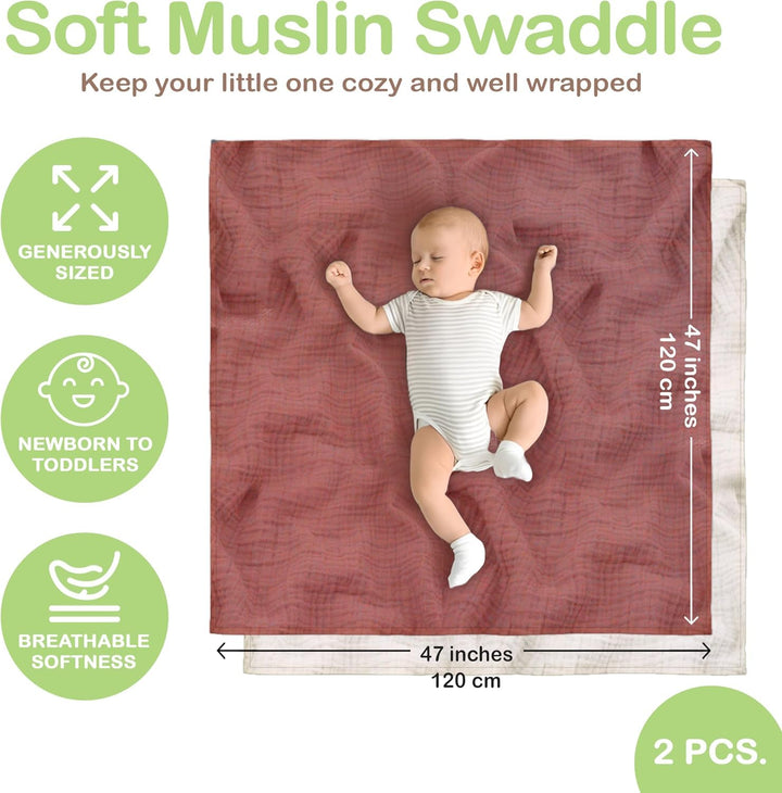 Infancie Organic Cotton Muslin Baby Blanket