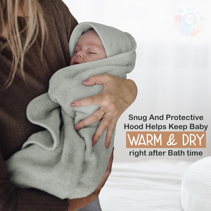 Infancie Organic Cotton Low-Twist Woven Hooded Baby Towels