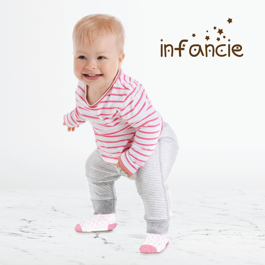 GOTS Certified Organic Cotton Rich Blend Baby Socks 12 Pairs For 0 - 6 (M) Baby Girl Soft, Stretchable & Comfortable Girl newborn Socks, Adorable Sock Shoes For Baby Girl, Gift For Little, Pink