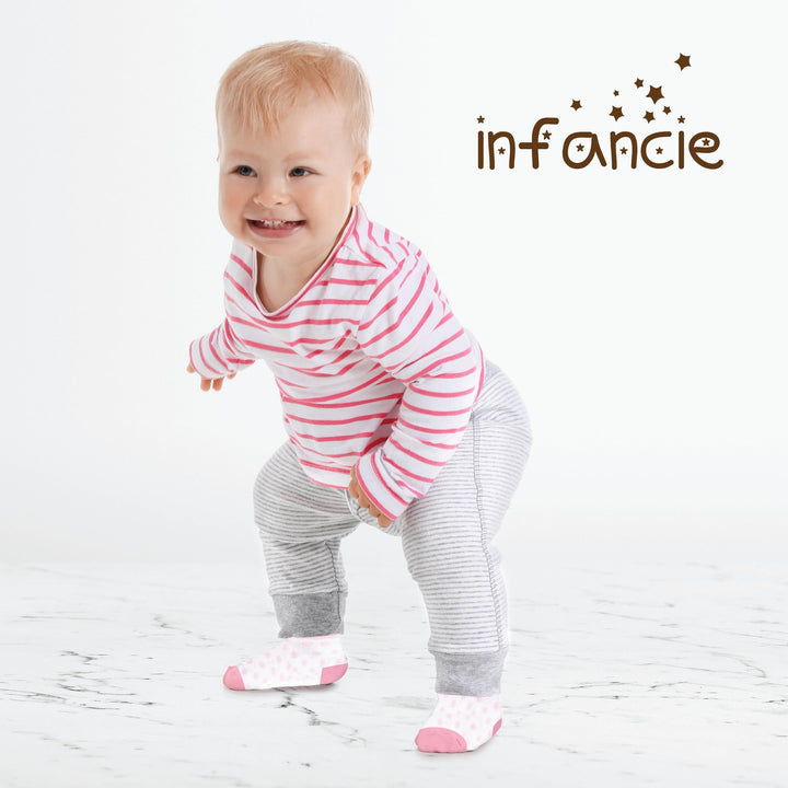 GOTS Certified Organic Cotton Rich Blend Baby Socks 12 Pairs For 0 - 6 (M) Baby Girl Soft, Stretchable & Comfortable Girl newborn Socks, Adorable Sock Shoes For Baby Girl, Gift For Little, Pink