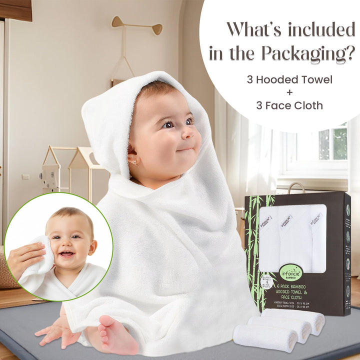 Infancie Premium Bamboo Baby Hooded Towel For Infant