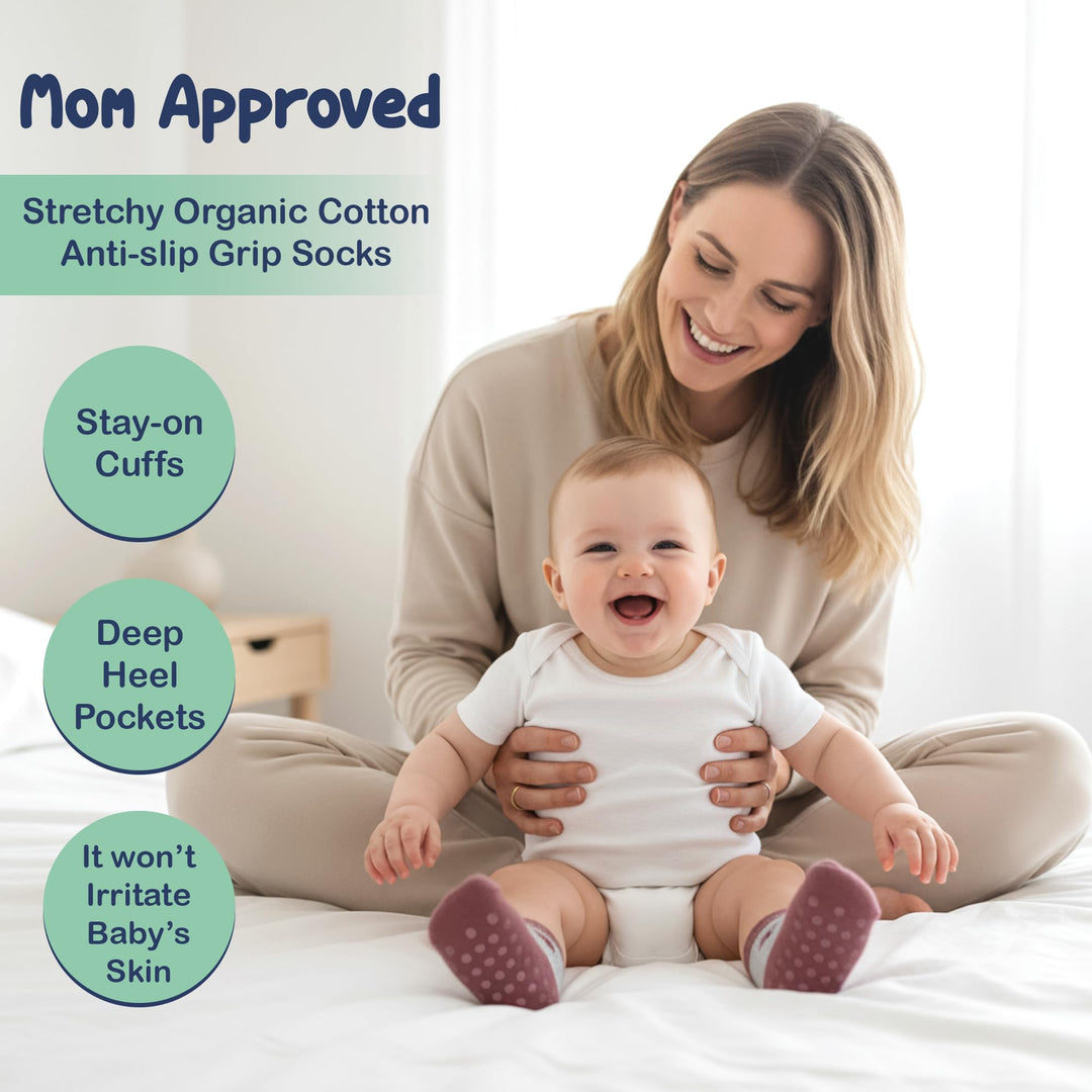 Mother's Choice Organic Cotton Baby Socks Infant 0-6 Months - 12 pairs Soft, Cozy, and Gentle Newborn Socks for Girls & Boys, Perfect Baby Registry for Everyday Wear, and Infant Comfort