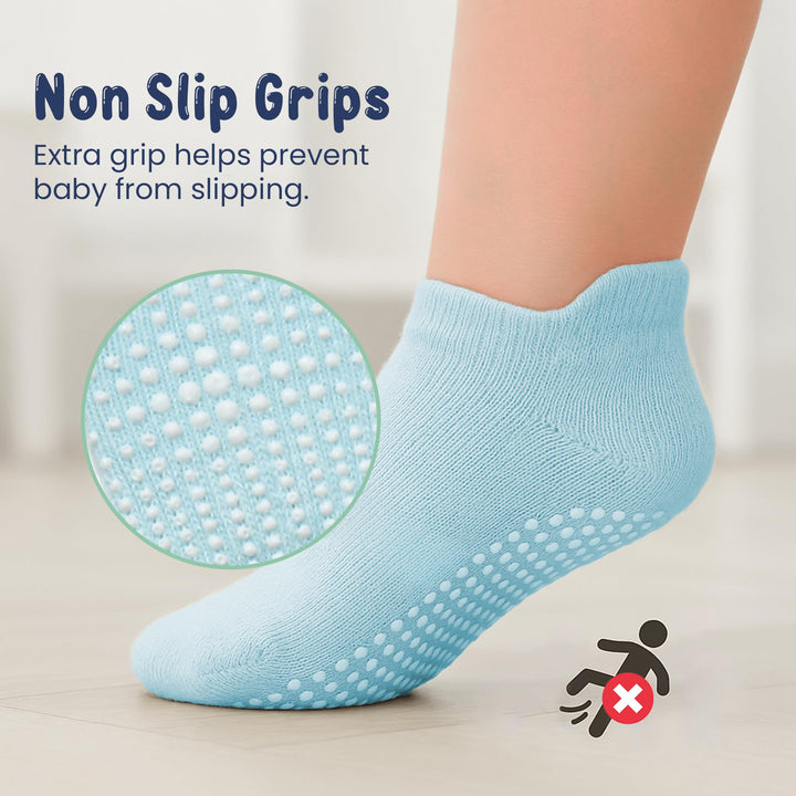 Mother's Choice Organic Cotton Socks For Toddler Boys Girls - Breathable, Non Slip Toddler Socks 2t-3t-4t-5t,