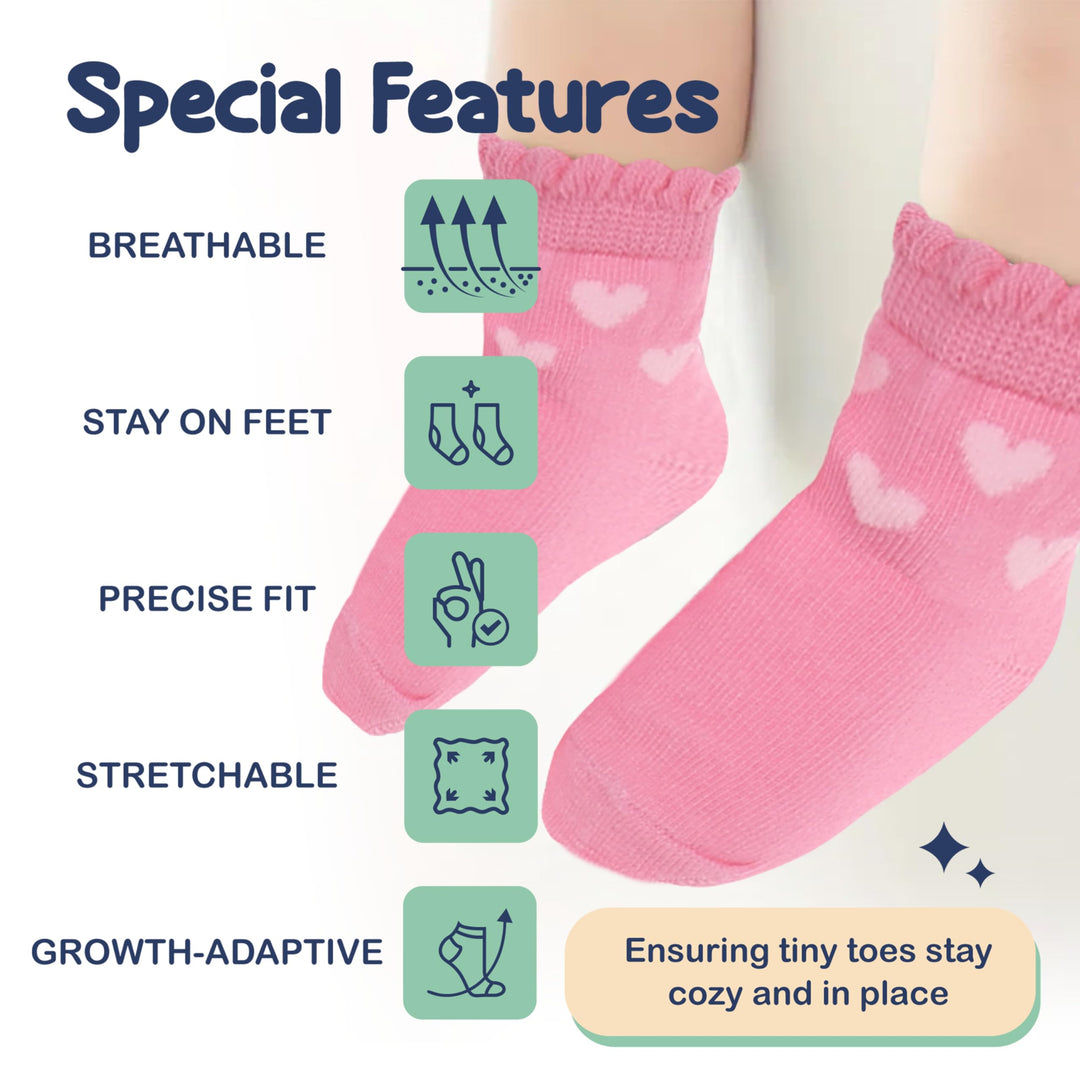 Mother's Choice Organic Cotton Baby Socks, 12 Pairs, Unisex 0-6 Months - Soft, Hypoallergenic Newborn & Infant Socks - Baby Girl & Boy Gifts