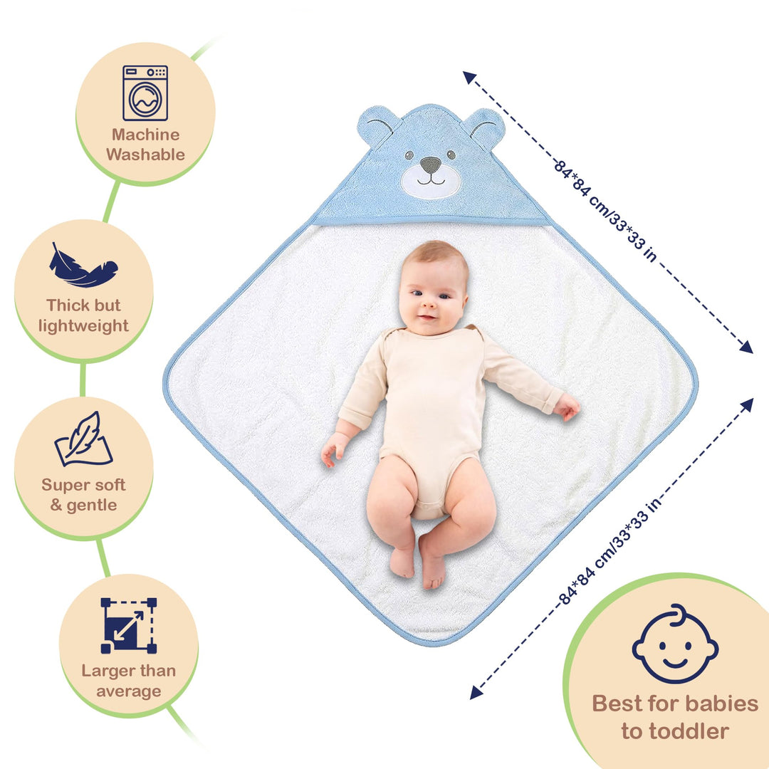 Mother's Choice Baby Towels 100% Organic Cotton Butterfly Hooded Design, Oeko-TEX Certified, Ultra-Soft Absorbent Hooded Bath Towel for Newborn Girls, (Butterfly)