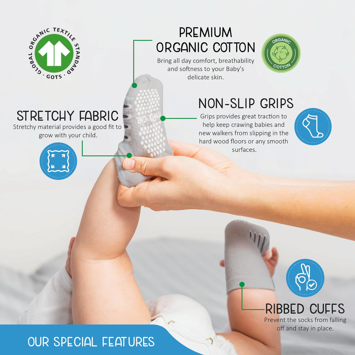 Special features of organic baby socks