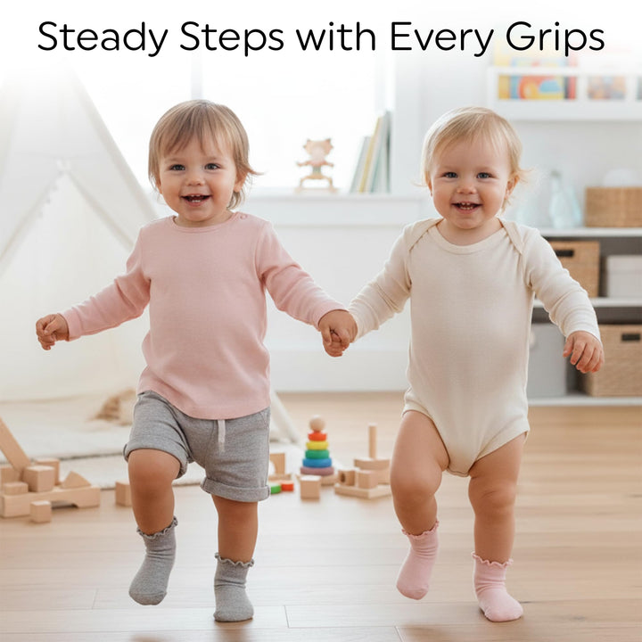 Mother's Choice Baby Ruffle Socks 6 Pair – Soft and Comfortable Baby Socks 6-12 Months | Cute Sock for Girls | Non-Slip & Breathable | Gift for Babies (US, Age, 6 Months, 12 Months, Rainbow)