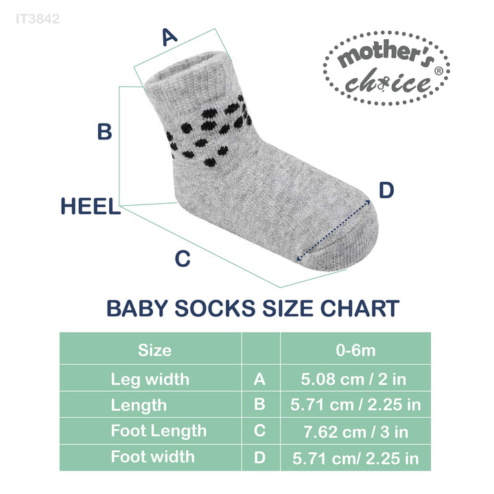 Mother's Choice Organic Cotton Baby Socks, 06 Pairs, Unisex 0-6 Months - Soft, Hypoallergenic Newborn & Infant Socks - Baby Girl & Boy Gifts