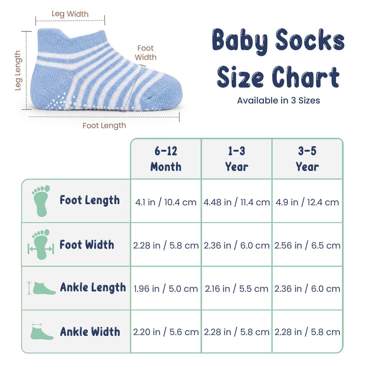 Mother's Choice Organic Cotton Socks For Toddler Boys Girls - Breathable, Non Slip Toddler Socks 2t-3t-4t-5t,