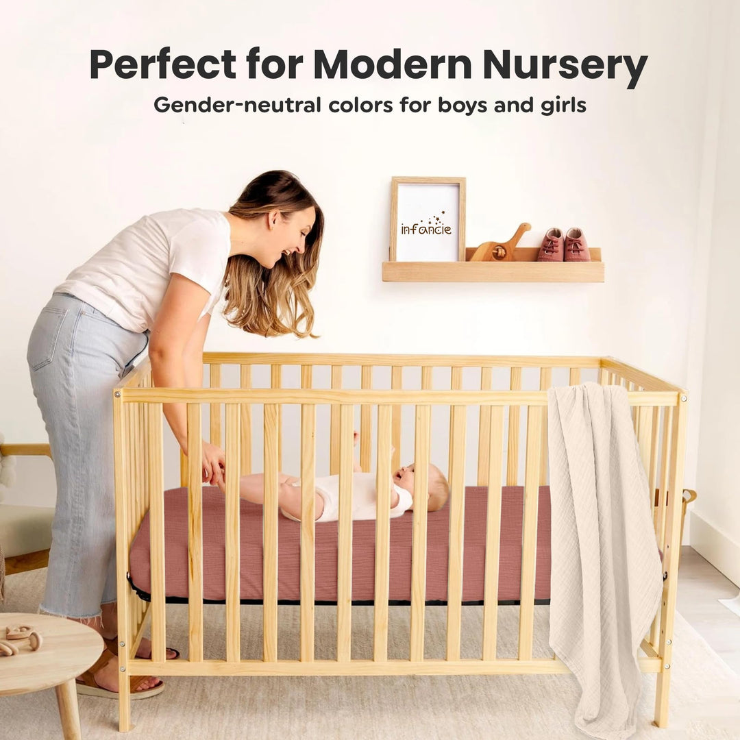 Infancie Organic Cotton Muslin Crib Sheets (Set of 2)