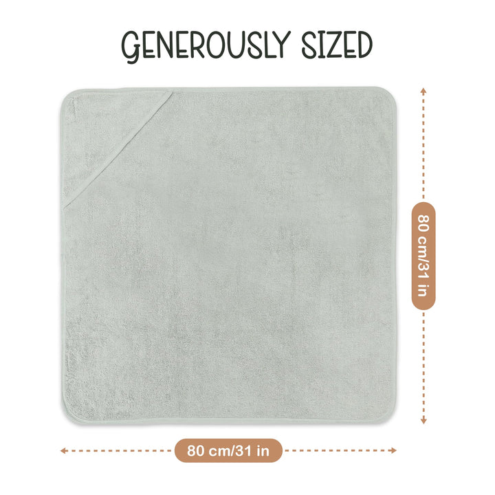 100% Organic Cotton Plush Woven Hooded Baby Bath Towels - Soft and Absorbent 31x31 Inches for Newborns and Kids, Hooded Baby Towels, Premium Infant Towels (Ivory)