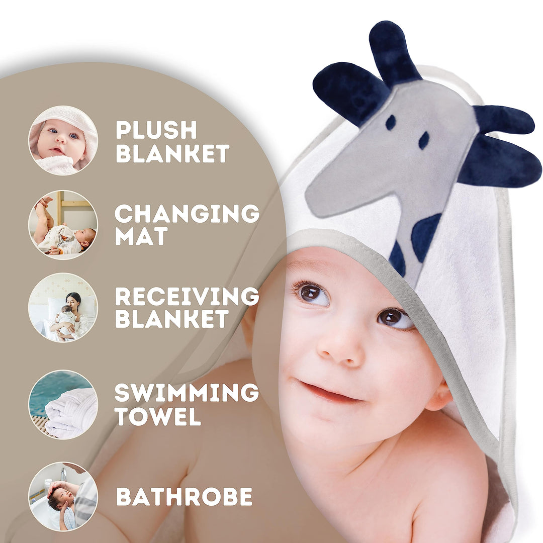 Mother's Choice Baby Towels 100% Organic Cotton Butterfly Hooded Design, Oeko-TEX Certified, Ultra-Soft Absorbent Hooded Bath Towel for Newborn Girls, (Butterfly)