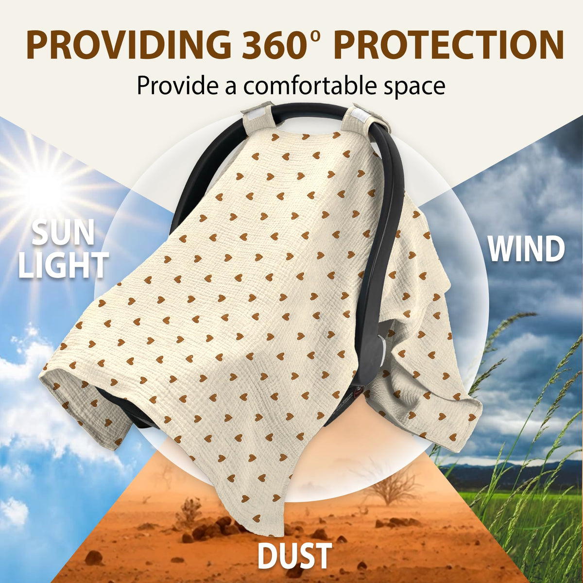 Organic Muslin Cotton Car Seat Cover