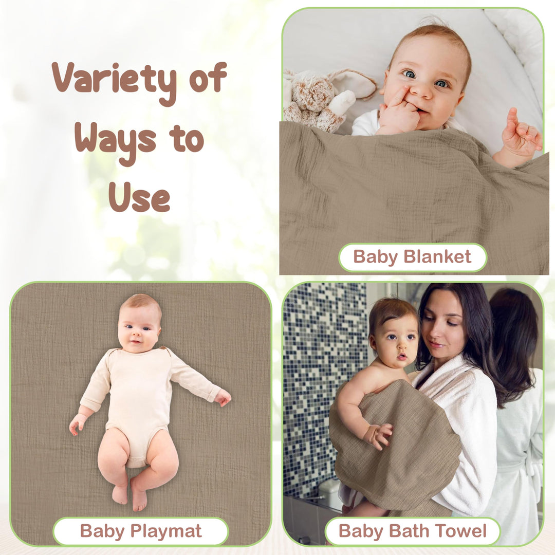 Infancie Organic Cotton Muslin Baby Hooded Towels