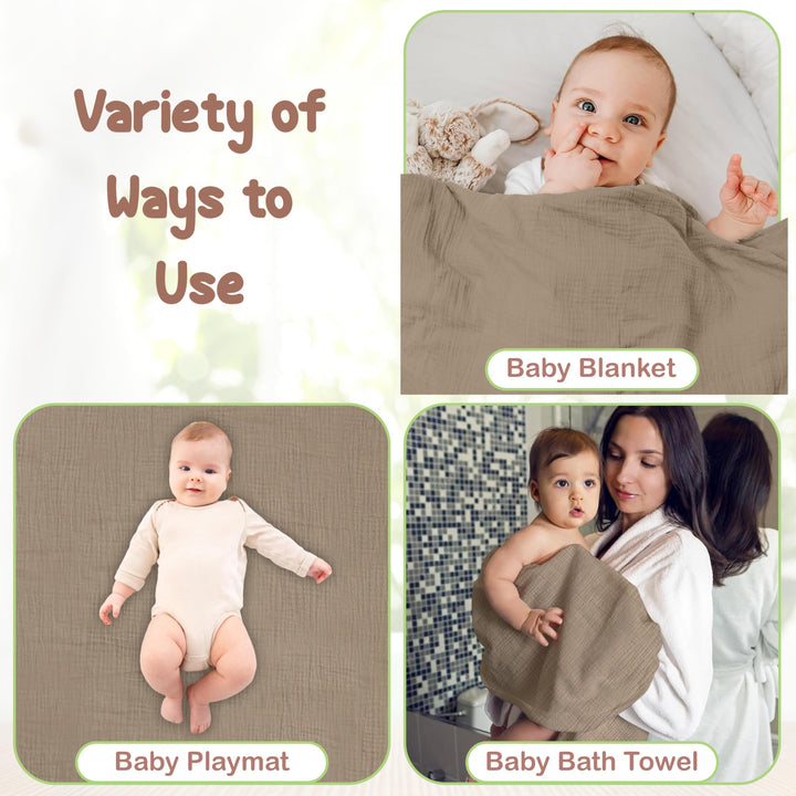 Infancie Organic Cotton Muslin Baby Hooded Towels