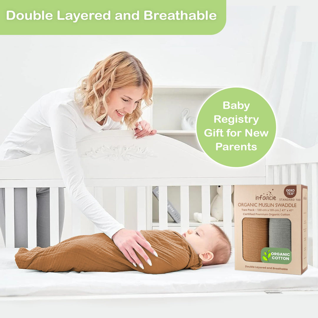 Infancie Organic Cotton Muslin Baby Blanket