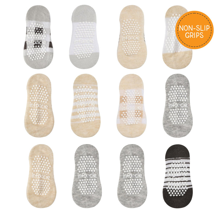GOTS Certified Organic Cotton Rich Blend Baby Socks 12 Pairs For 0 - 6 (M) Baby Girl Soft, Stretchable & Comfortable Girl newborn Socks, Adorable Sock Shoes For Baby Girl, Gift For Little, Pink