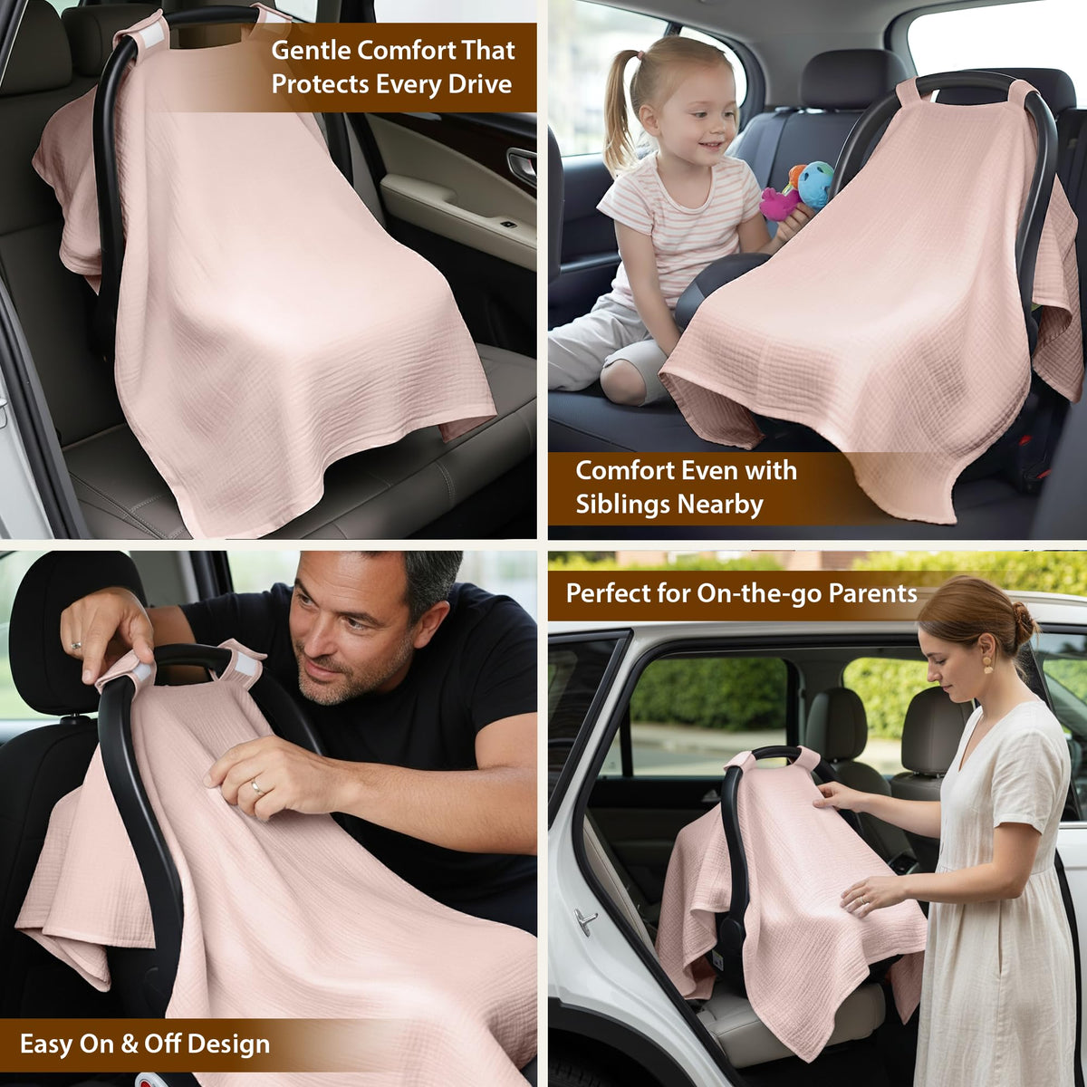 Organic Muslin Cotton Car Seat Cover
