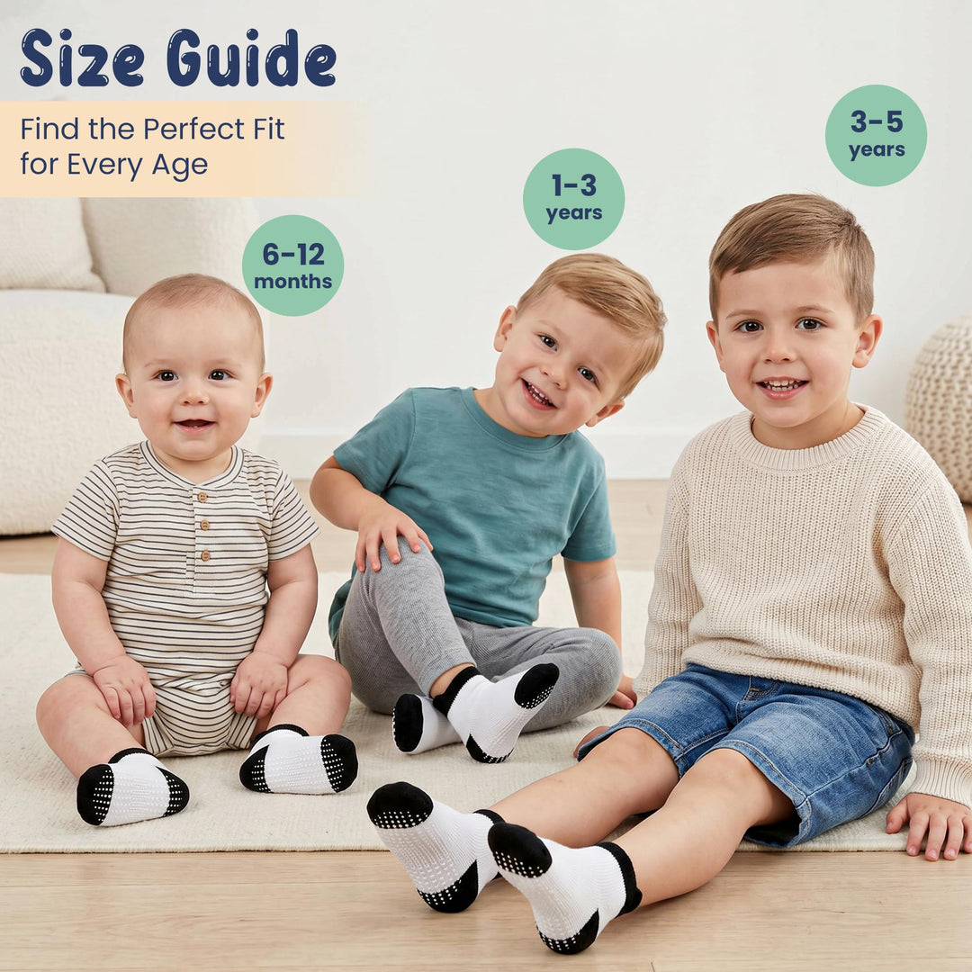 Mother's Choice Organic Cotton Socks For Toddler Boys Girls - Breathable, Non Slip Toddler Socks 2t-3t-4t-5t,