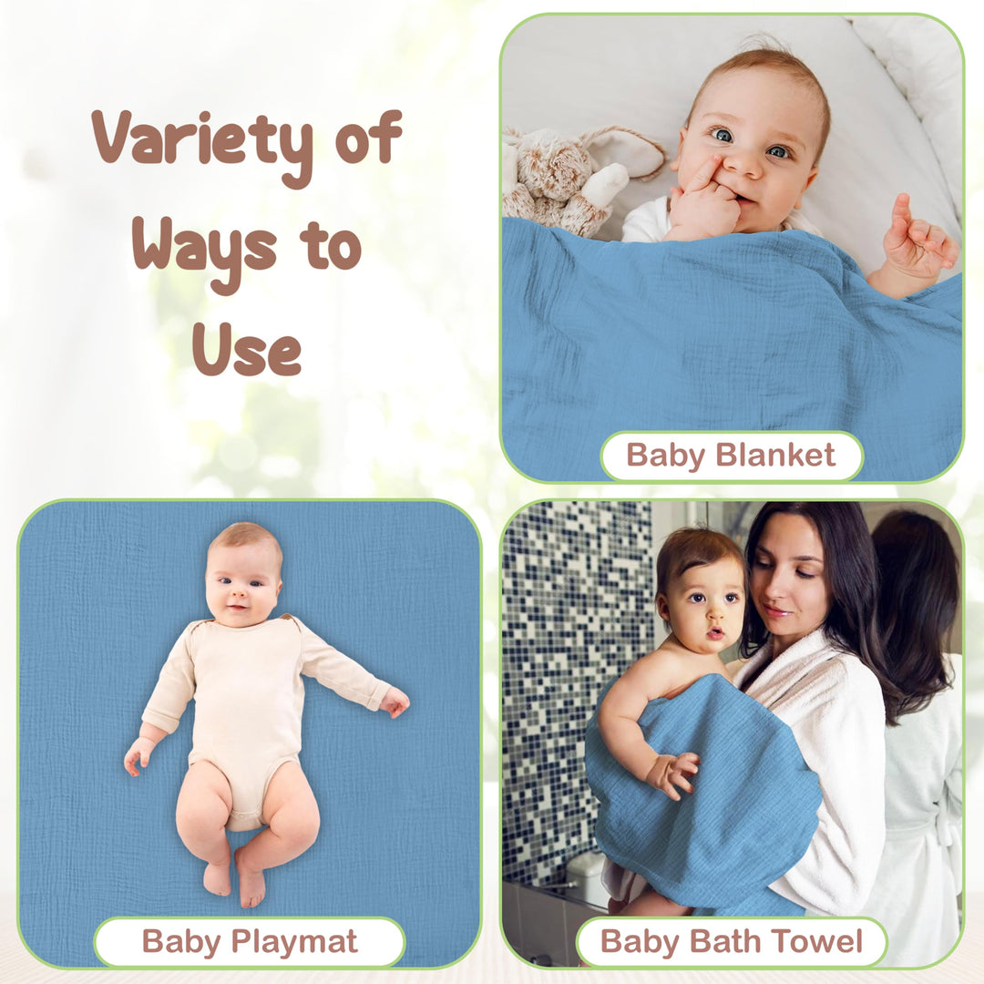 Infancie Organic Cotton Muslin Baby Hooded Towels