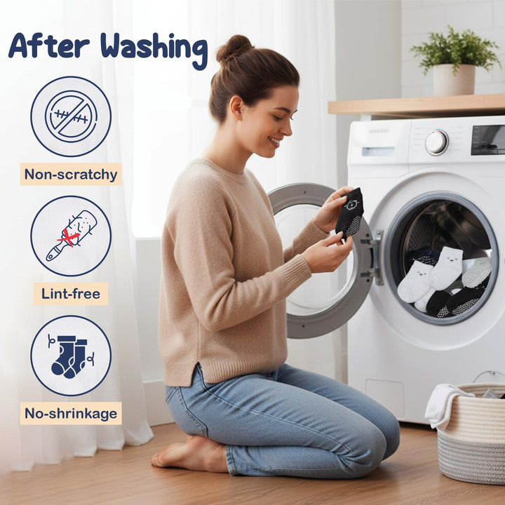 Mother's Choice Organic Cotton Baby Socks 6-12 Months, 12 Pairs Unisex Anti Slip - Soft & Hypoallergenic Baby Girl & Boys Socks (US, Age, 6 Months, 12 Months, Black - White - Gray 12 Pair)