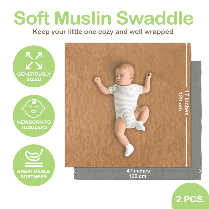 Infancie Organic Cotton Muslin Baby Blanket