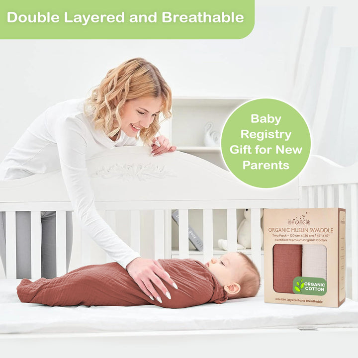 Infancie Organic Cotton Muslin Baby Blanket